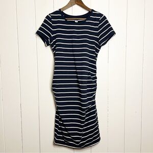 Old Navy Maternity Blue and White Striped T-shirt Dress. Size Medium.